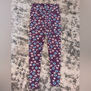 LuLaRoe Leggings with Purple and Blue woodland Pattern